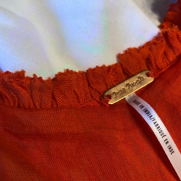 Free People Boho orange lace sleeveless tent dress - Picture 6 of 7